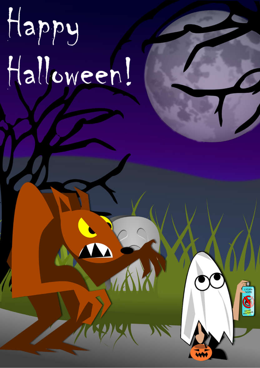 Werewolf Halloween Card - card made with Crafty Bob's Card Creator