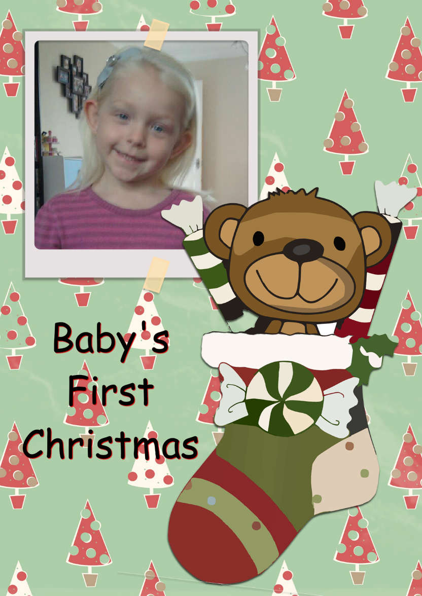Baby's First Christmas Stocking - card made with Crafty Bob's Card Creator