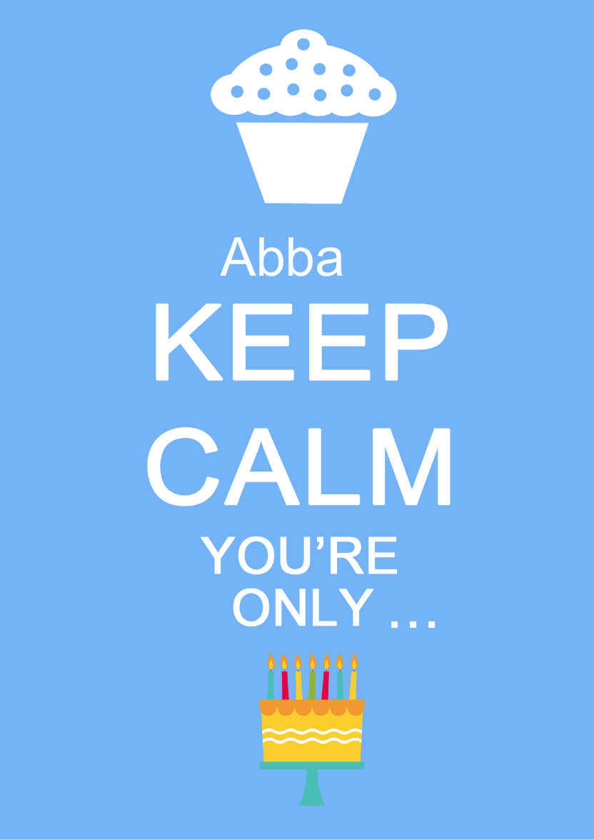 Keep Calm You're Only -  Blue - card made with Crafty Bob's Card Creator