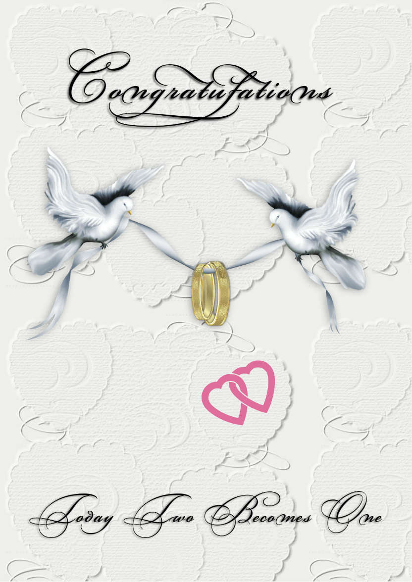 Doves and Rings Wedding - card made with Crafty Bob's Card Creator