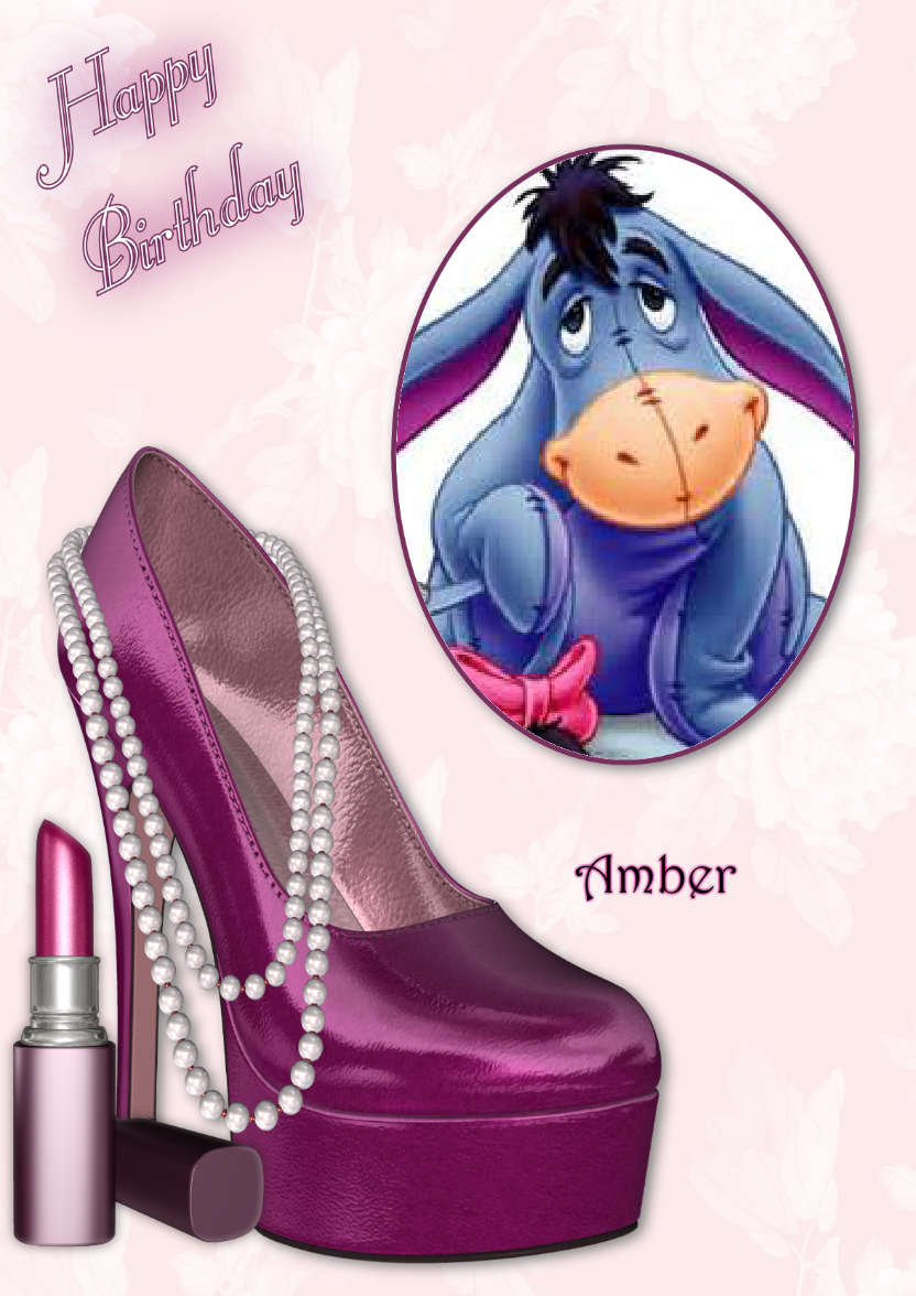 Magenta Shoe - Birthday Card - card made with Crafty Bob's Card Creator