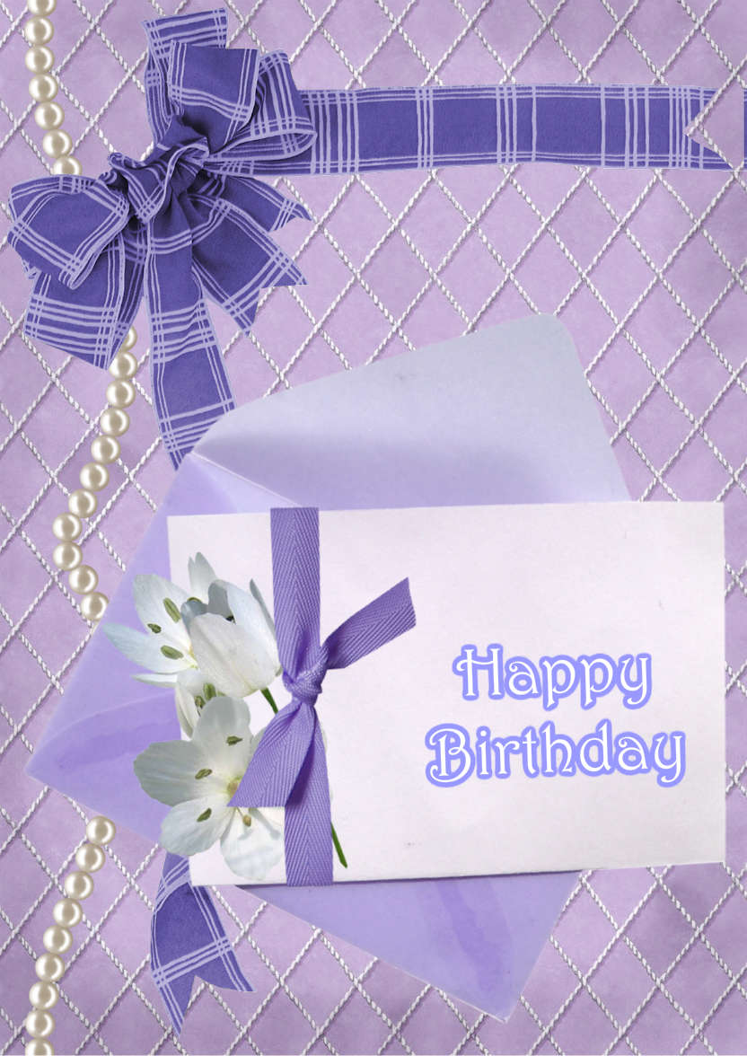Lavendar Envelope Flower Card - card made with Crafty Bob's Card Creator