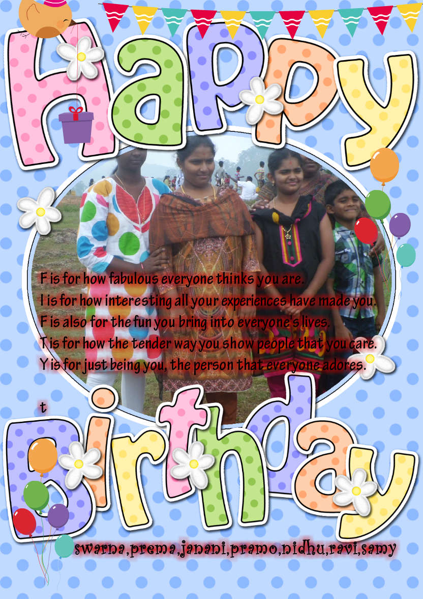 Birthday Dots & Flowers Photo Upload Card - card made with Crafty Bob's Card Creator