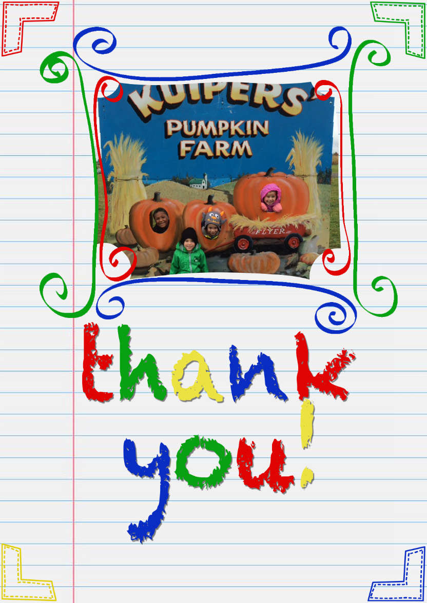 Notepaper Thank You Card - card made with Crafty Bob's Card Creator