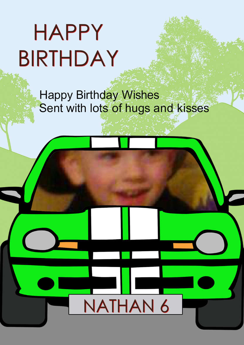 Boy Racer - card made with Crafty Bob's Card Creator