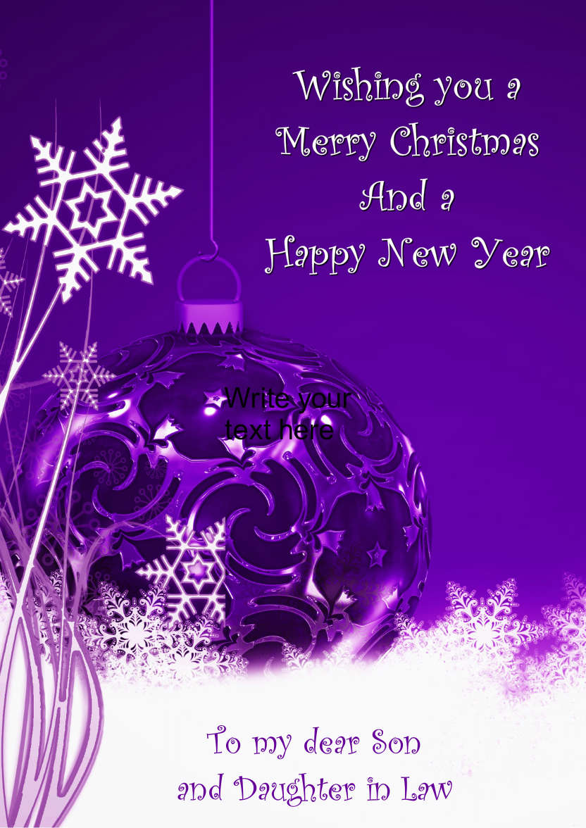 Christmas Bauble and Snowflakes - card made with Crafty Bob's Card Creator