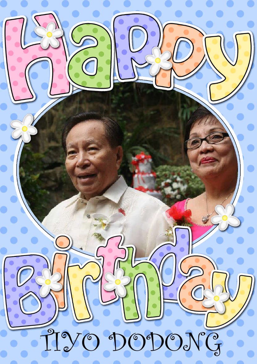 Birthday Dots & Flowers Photo Upload Card - card made with Crafty Bob's Card Creator