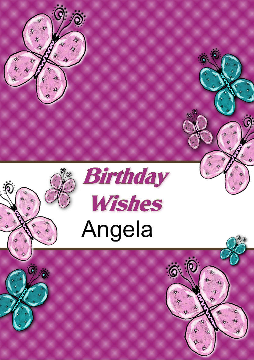 Beautiful Butterflies Birthday Card - card made with Crafty Bob's Card Creator