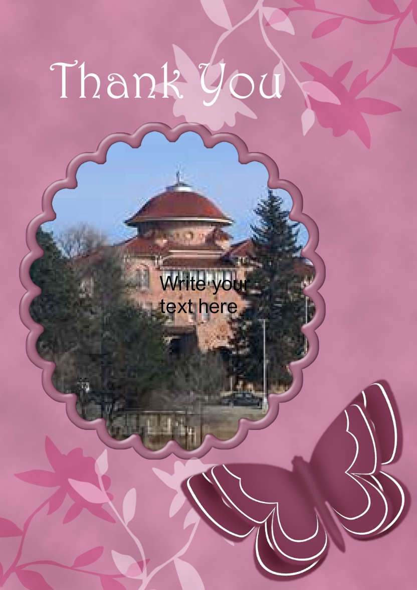 Thank You - Butterfly and Flowers - card made with Crafty Bob's Card Creator