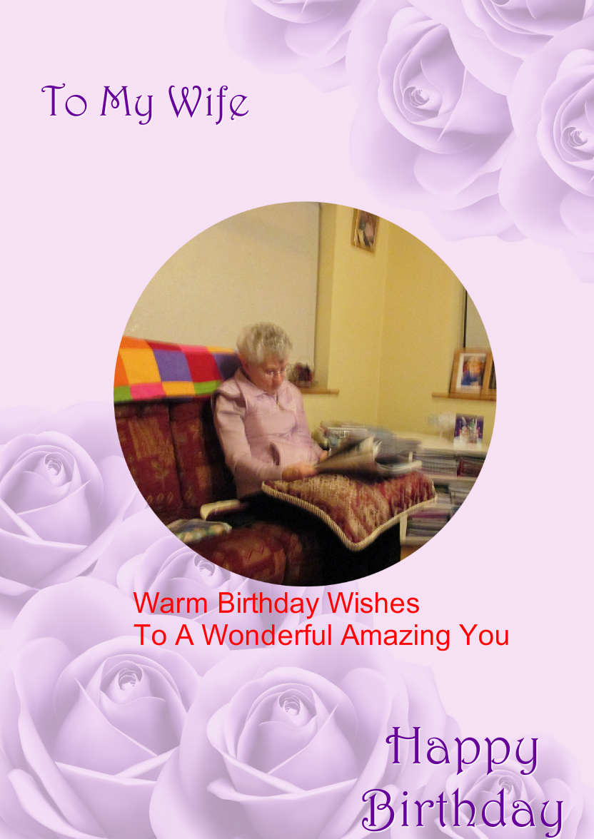 Purple Roses Background - card made with Crafty Bob's Card Creator