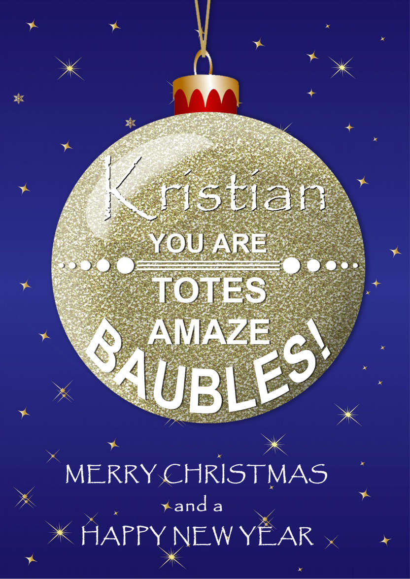 Amaze Baubles Christmas Card - card made with Crafty Bob's Card Creator