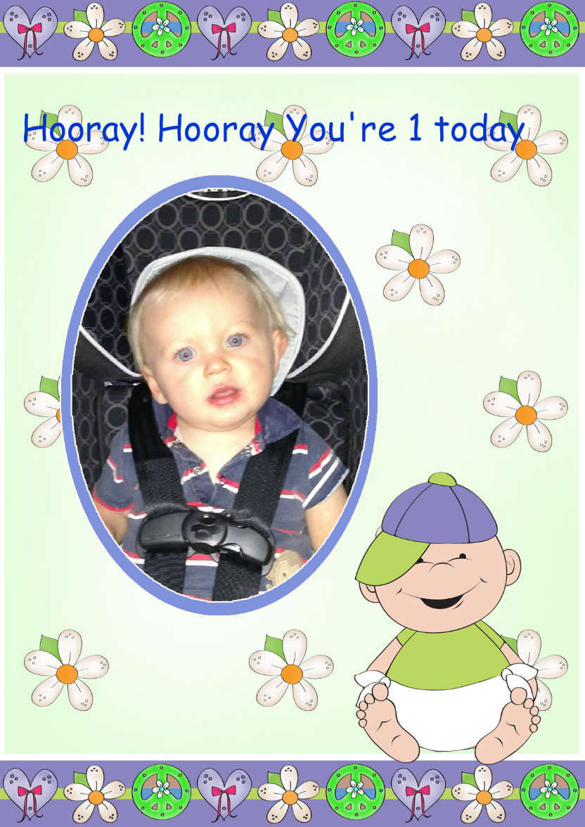 Flower Baby Boy Topper - card made with Crafty Bob's Card Creator