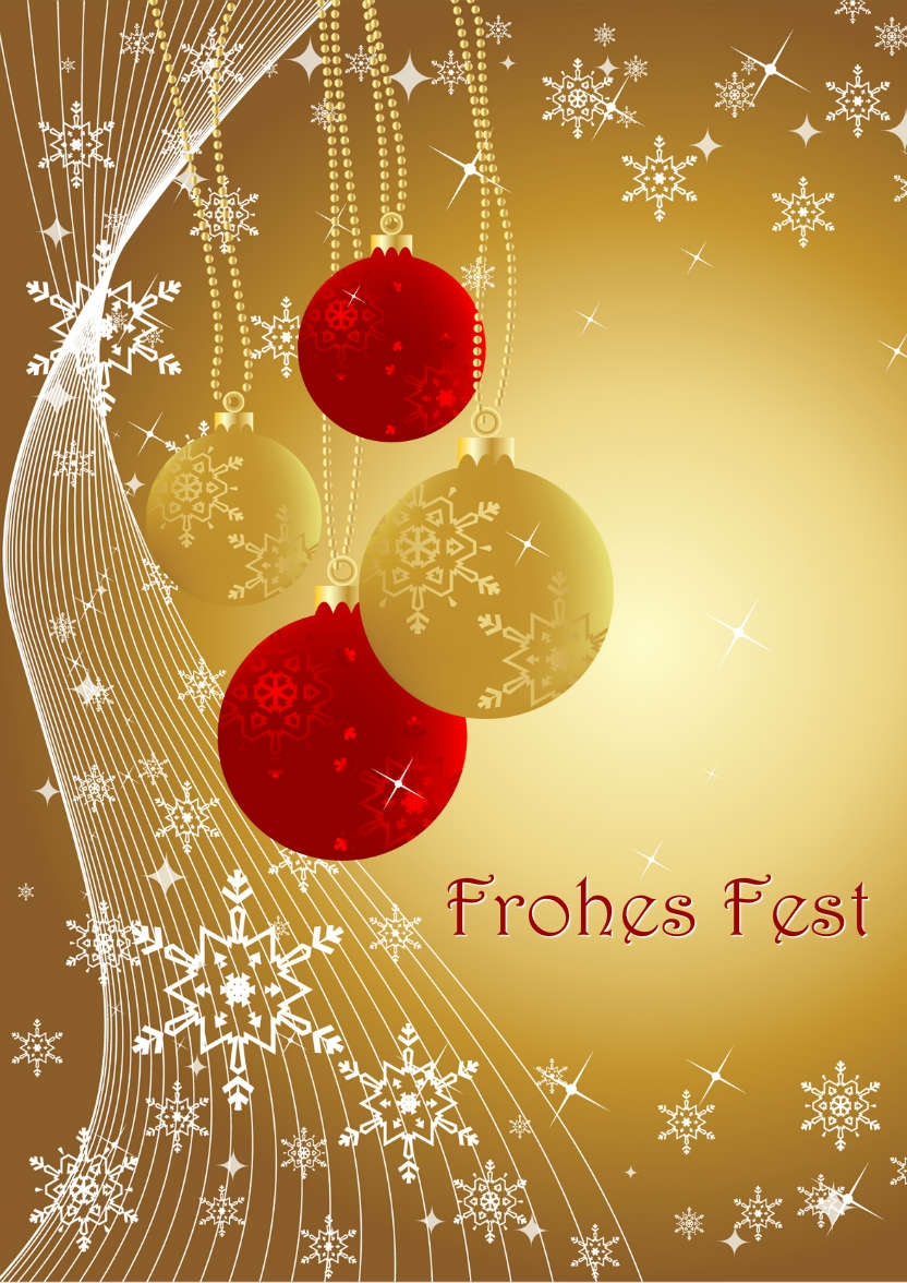 Red and Gold Christmas Baubles - card made with Crafty Bob's Card Creator