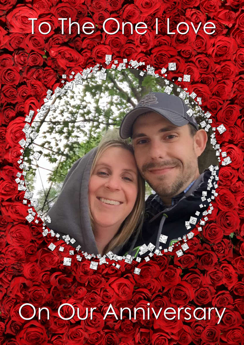 Roses and Diamonds Aperture Card - card made with Crafty Bob's Card Creator
