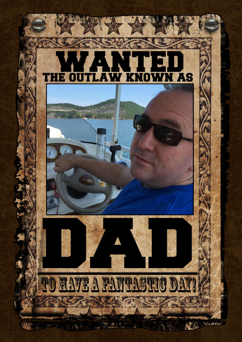 Dad Birthday. Father's Day, Photo Greeting Card - card made with Crafty Bob's Card Creator