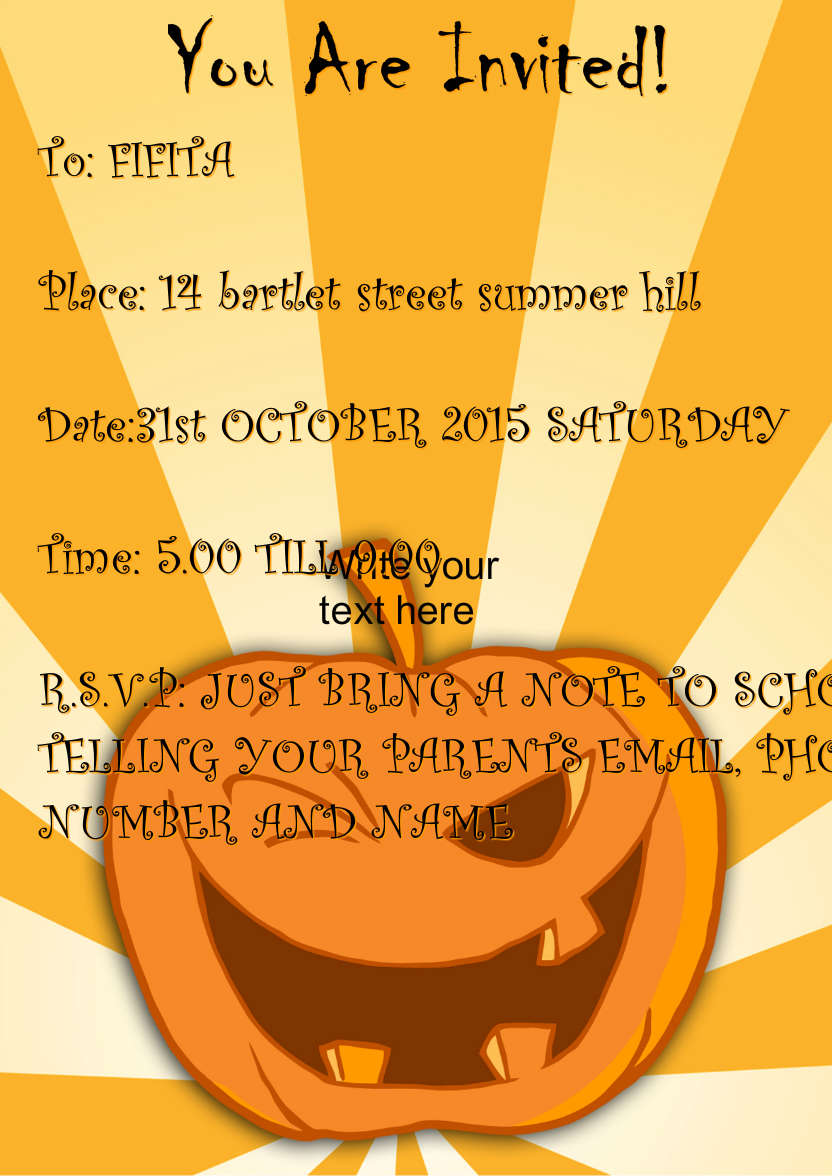 Scary Pumpkin Halloween Party Invitation - card made with Crafty Bob's Card Creator