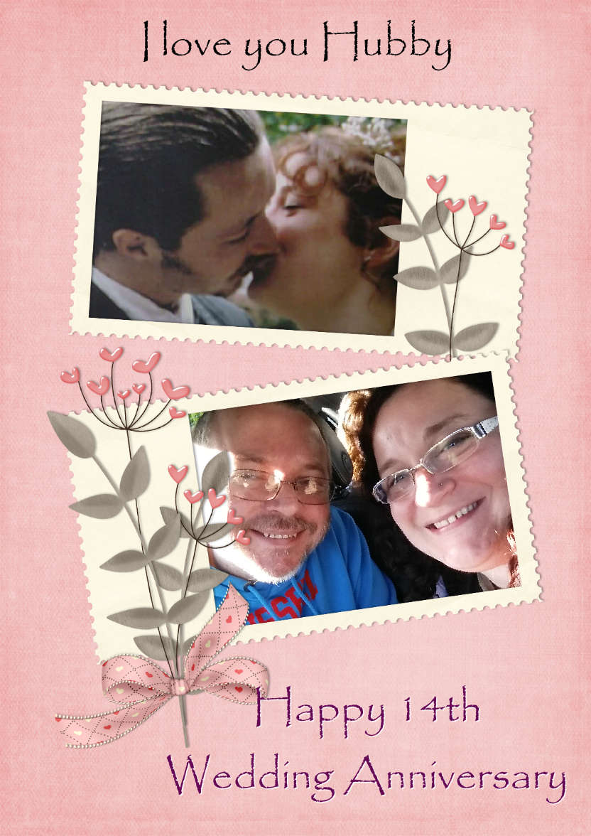 Scrapbook Style Anniversary Card - card made with Crafty Bob's Card Creator