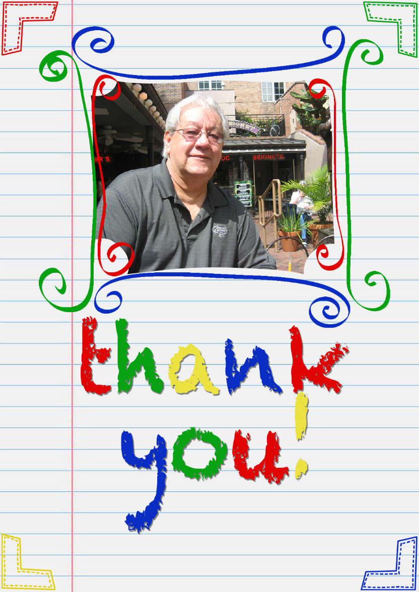 Notepaper Thank You Card - card made with Crafty Bob's Card Creator