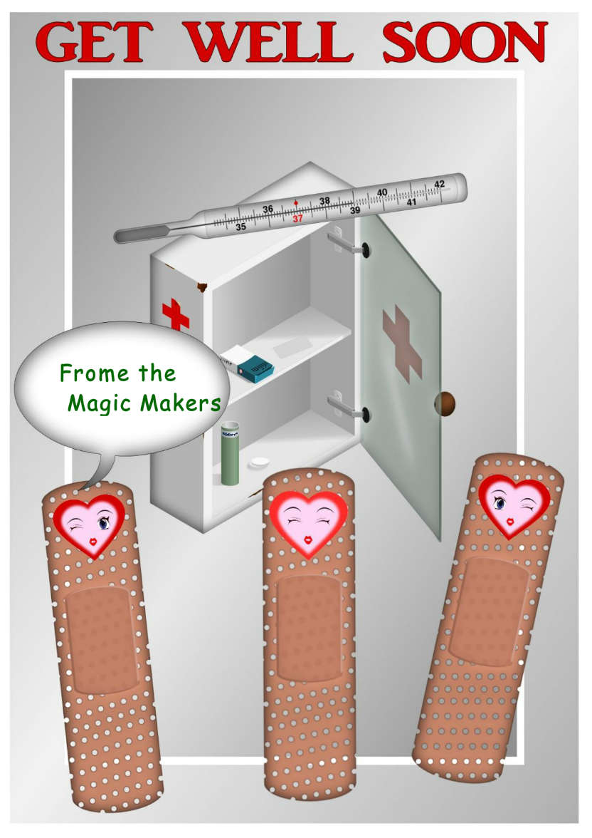 Bandaid -get Well - card made with Crafty Bob's Card Creator