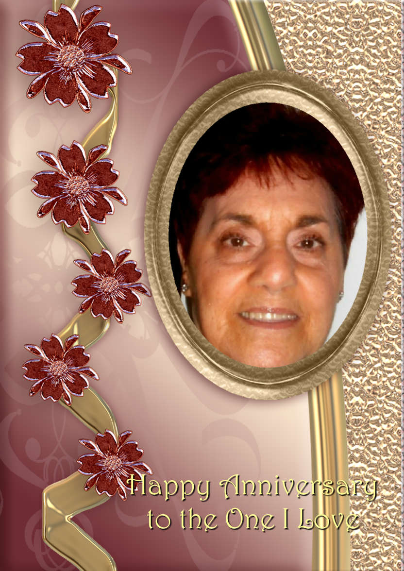 Glass Flowers Anniversary Card - card made with Crafty Bob's Card Creator