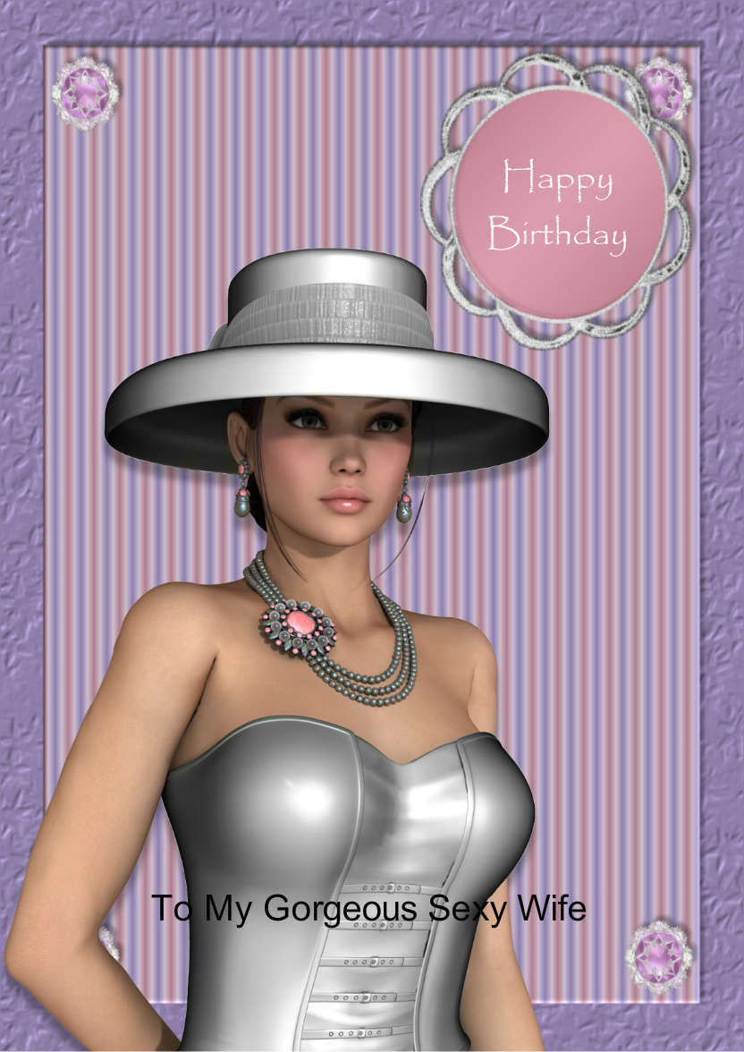 Elegant Lady Card - card made with Crafty Bob's Card Creator
