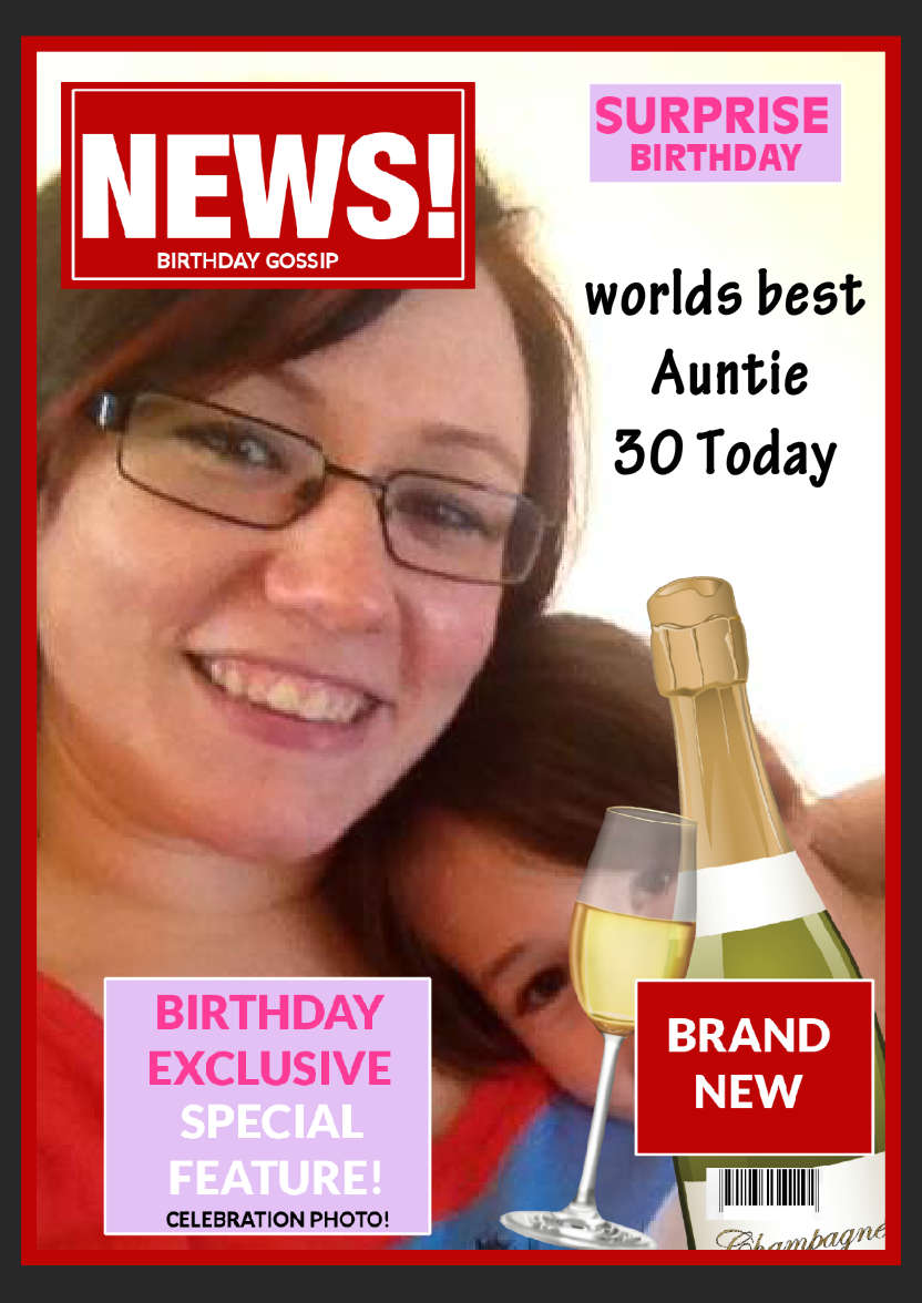 Birthday Headlines - card made with Crafty Bob's Card Creator