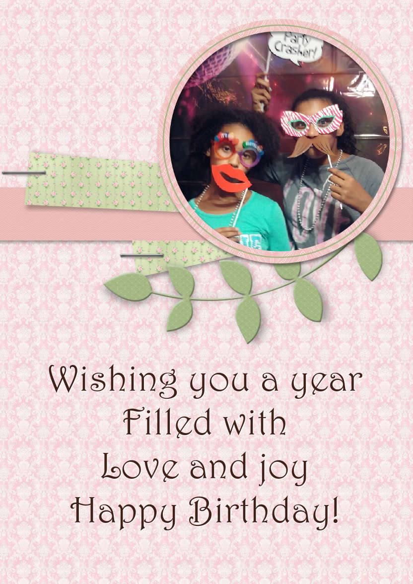 Scrapbook Style Frame Photo Card - card made with Crafty Bob's Card Creator