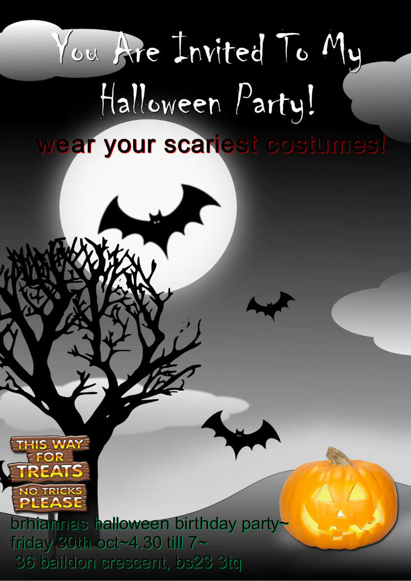 Trick or Treat Halloween Card/invitation - card made with Crafty Bob's Card Creator