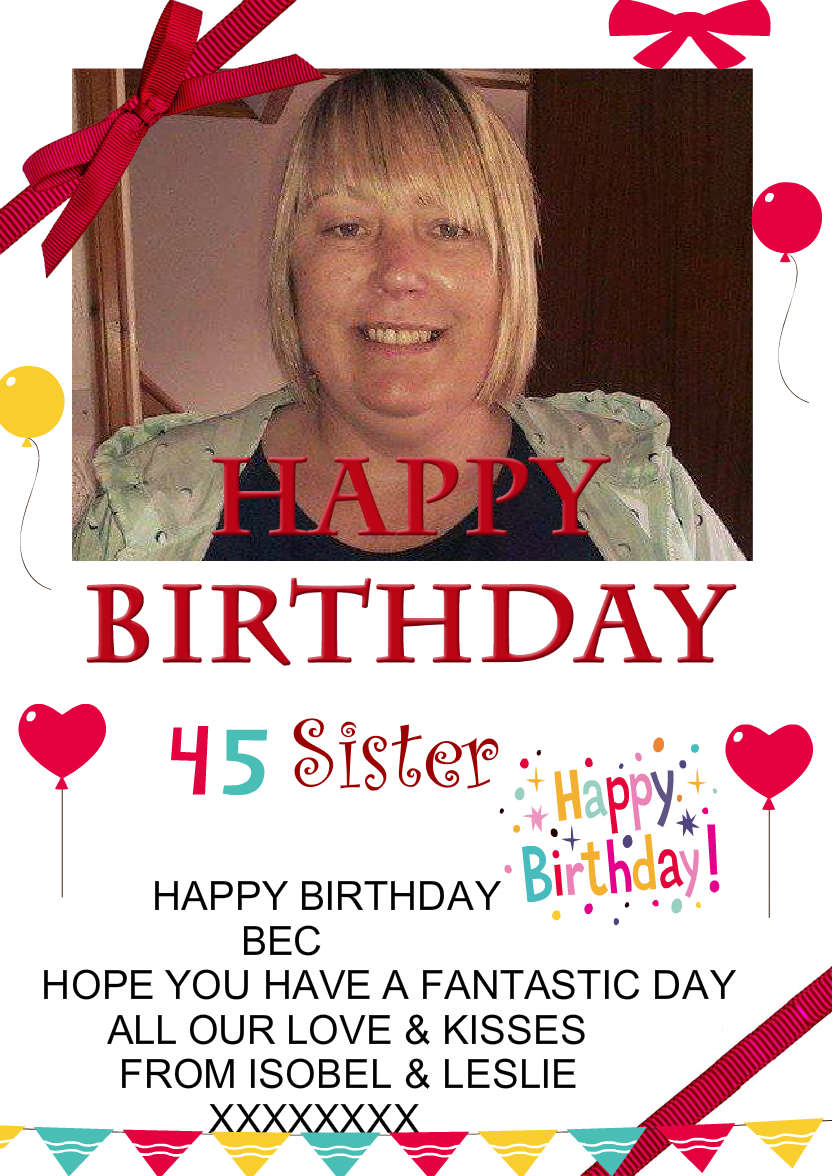 Ribbon Birthday Photo Card - card made with Crafty Bob's Card Creator