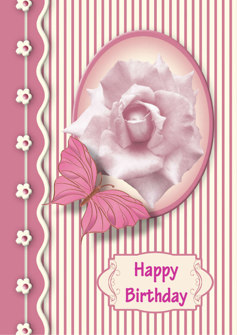 Perfect Pink Rose - card made with Crafty Bob's Card Creator