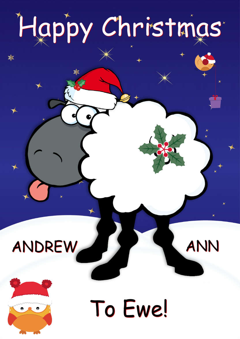 Christmas Sheep - card made with Crafty Bob's Card Creator