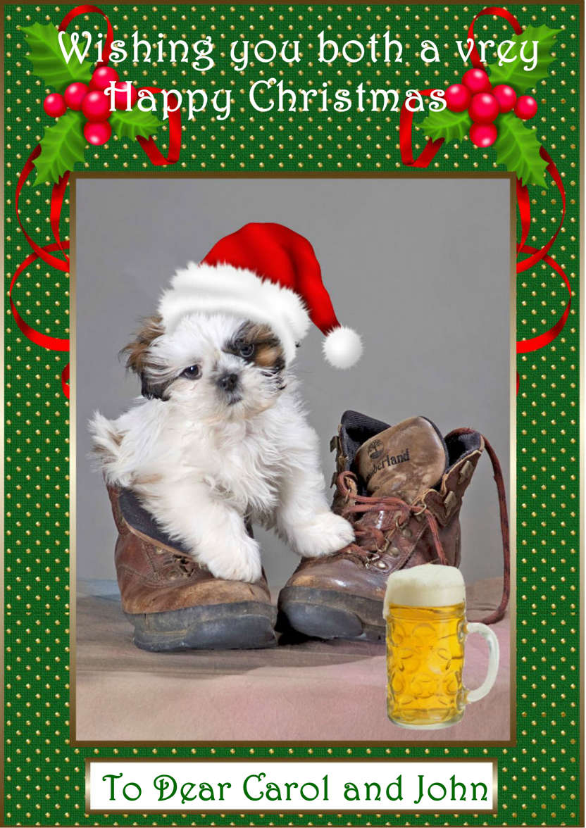 Pup in Boot - card made with Crafty Bob's Card Creator