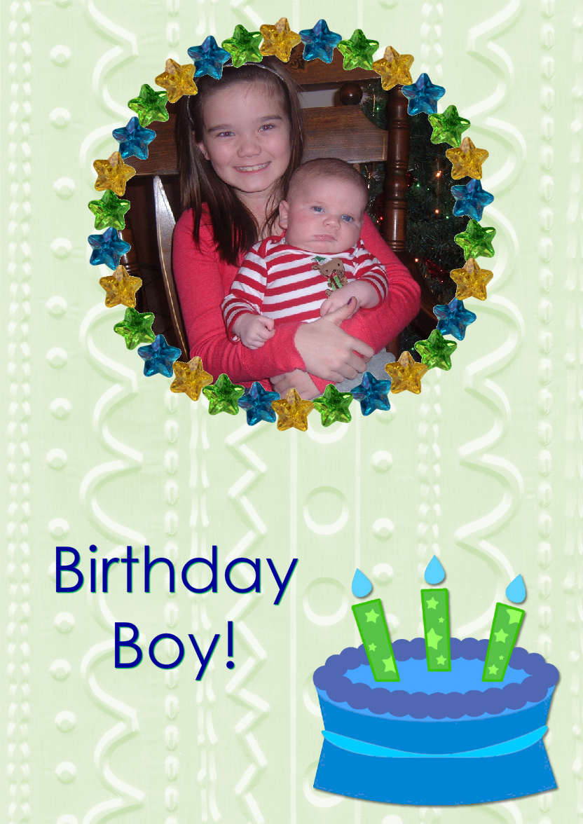 Star Frame Birthday Boy - card made with Crafty Bob's Card Creator