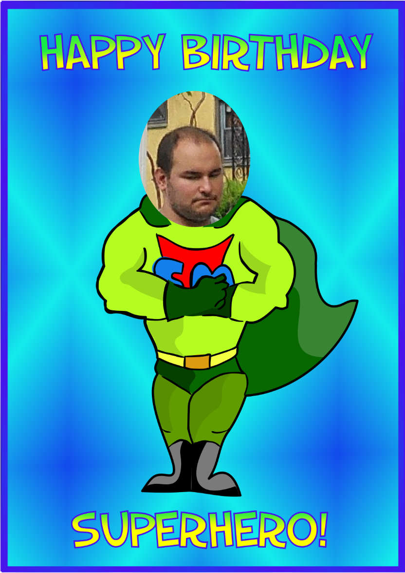 Superhero - card made with Crafty Bob's Card Creator