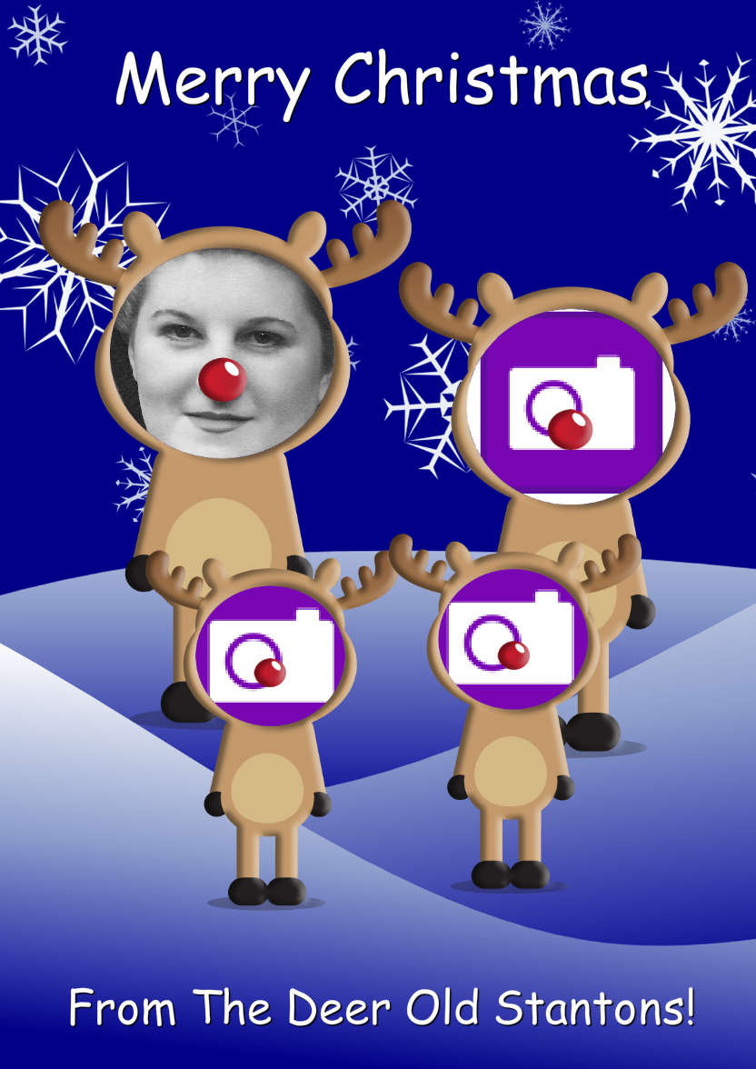 Reindeer Family Photo Card - card made with Crafty Bob's Card Creator