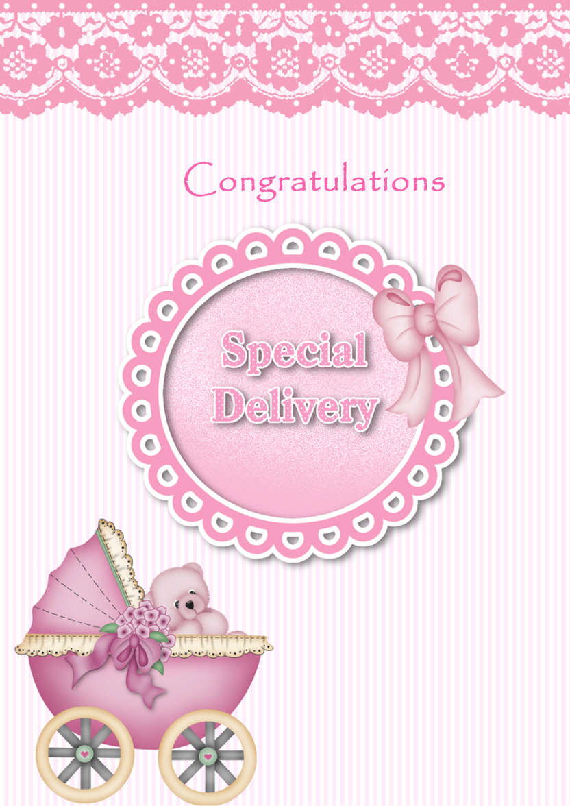 It's a Girl - card made with Crafty Bob's Card Creator