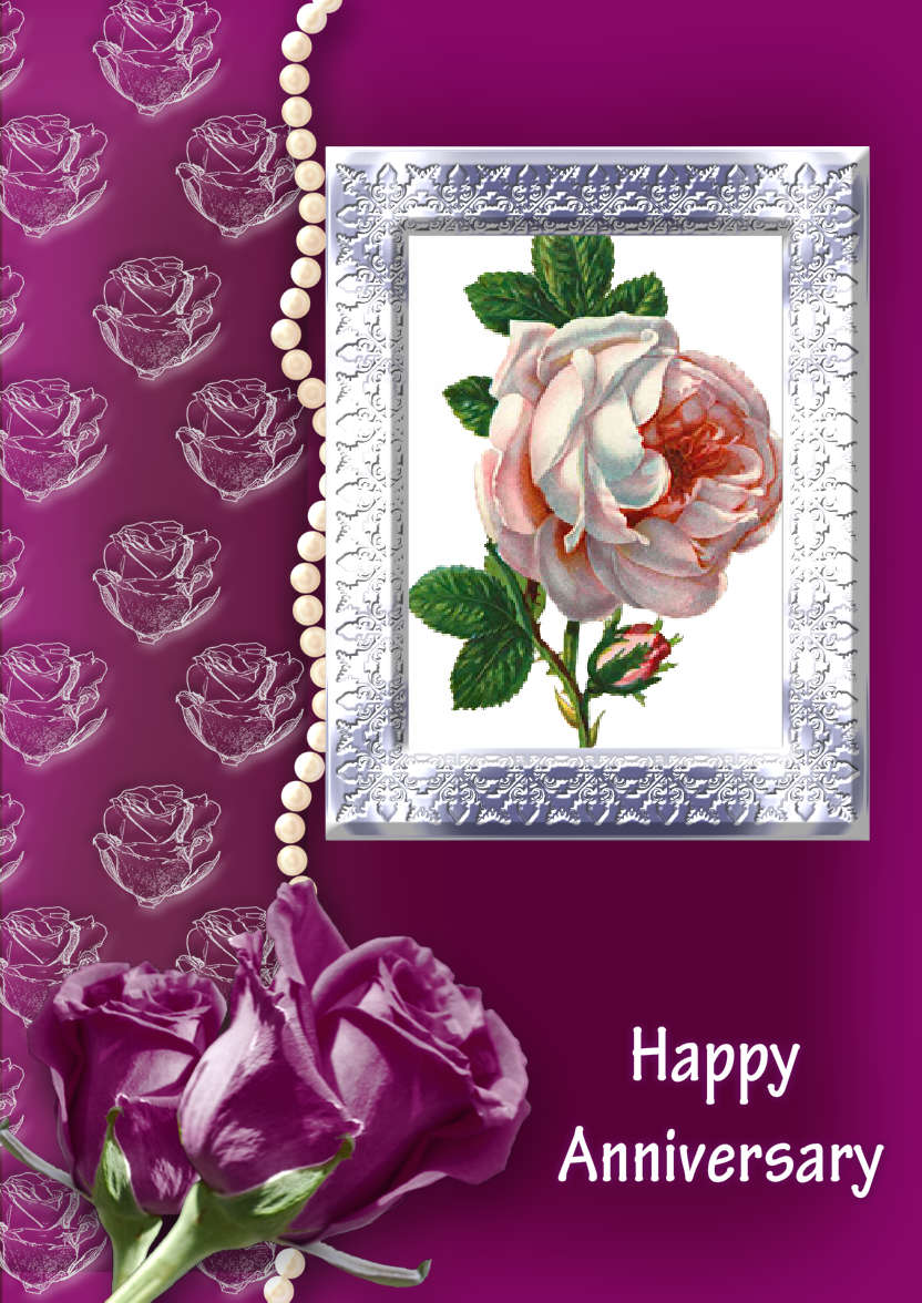 Roses and Pearls - card made with Crafty Bob's Card Creator
