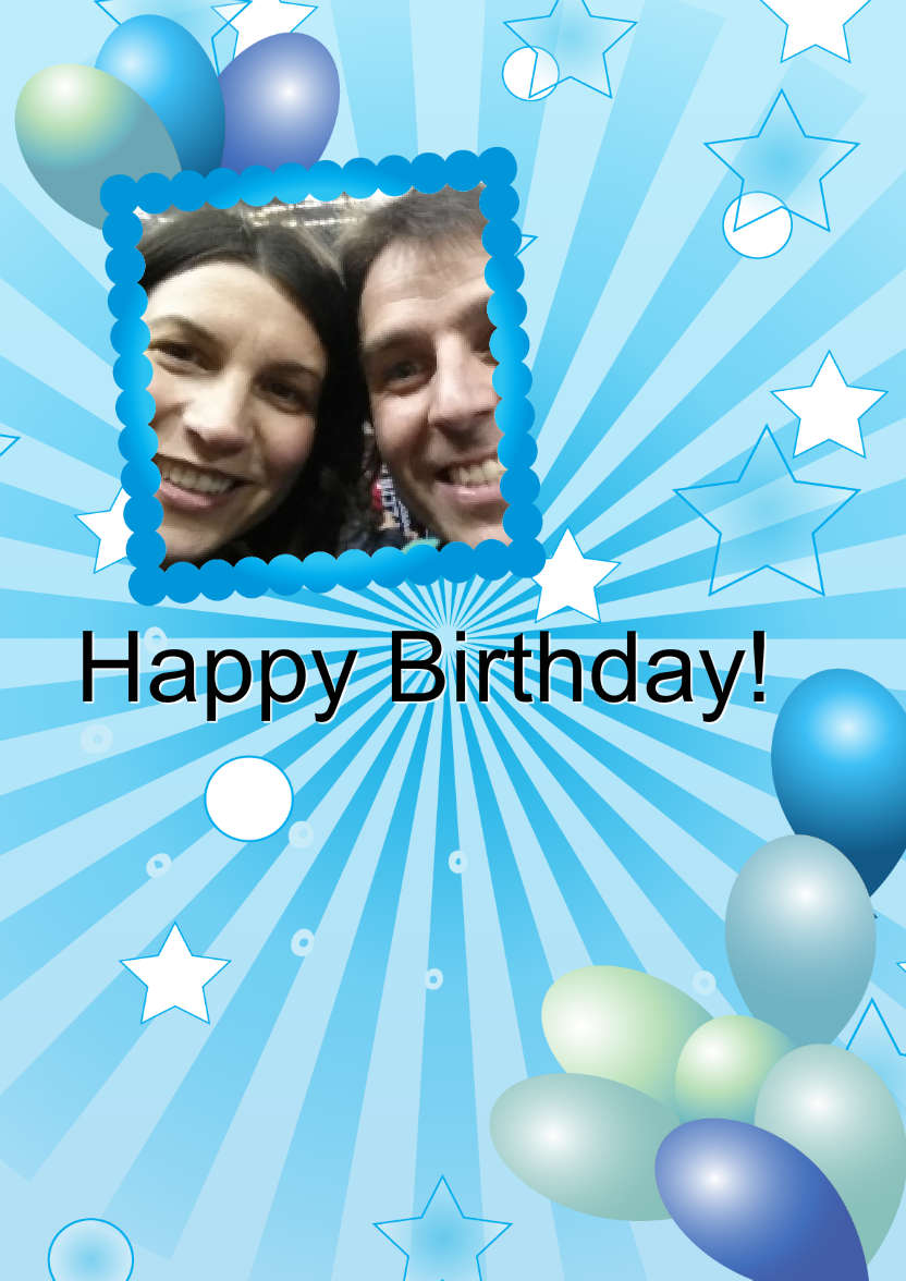 Birthday Balloons Aperture Card Front - card made with Crafty Bob's Card Creator
