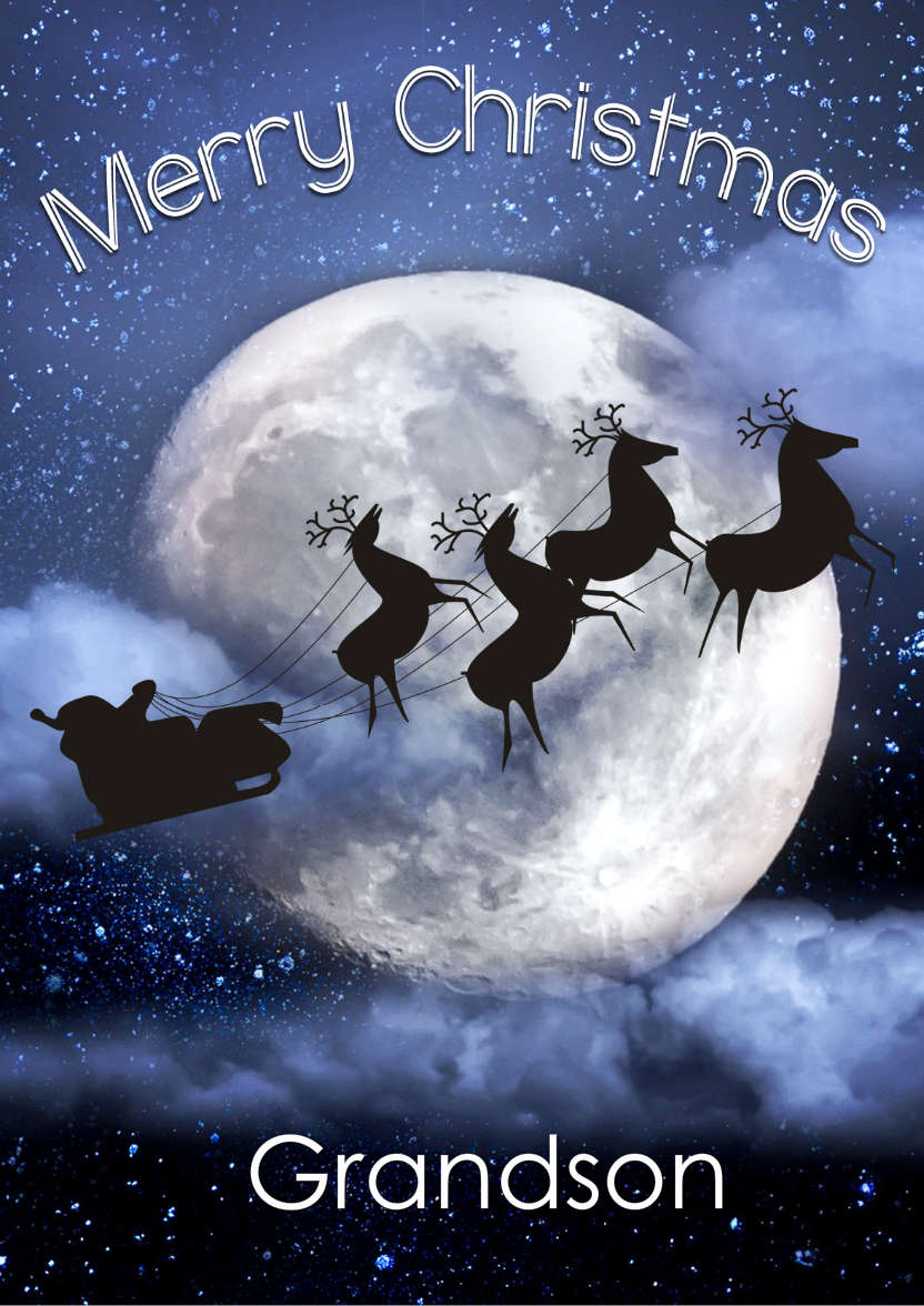 Santa Silhouette in Front of the Moon - card made with Crafty Bob's Card Creator