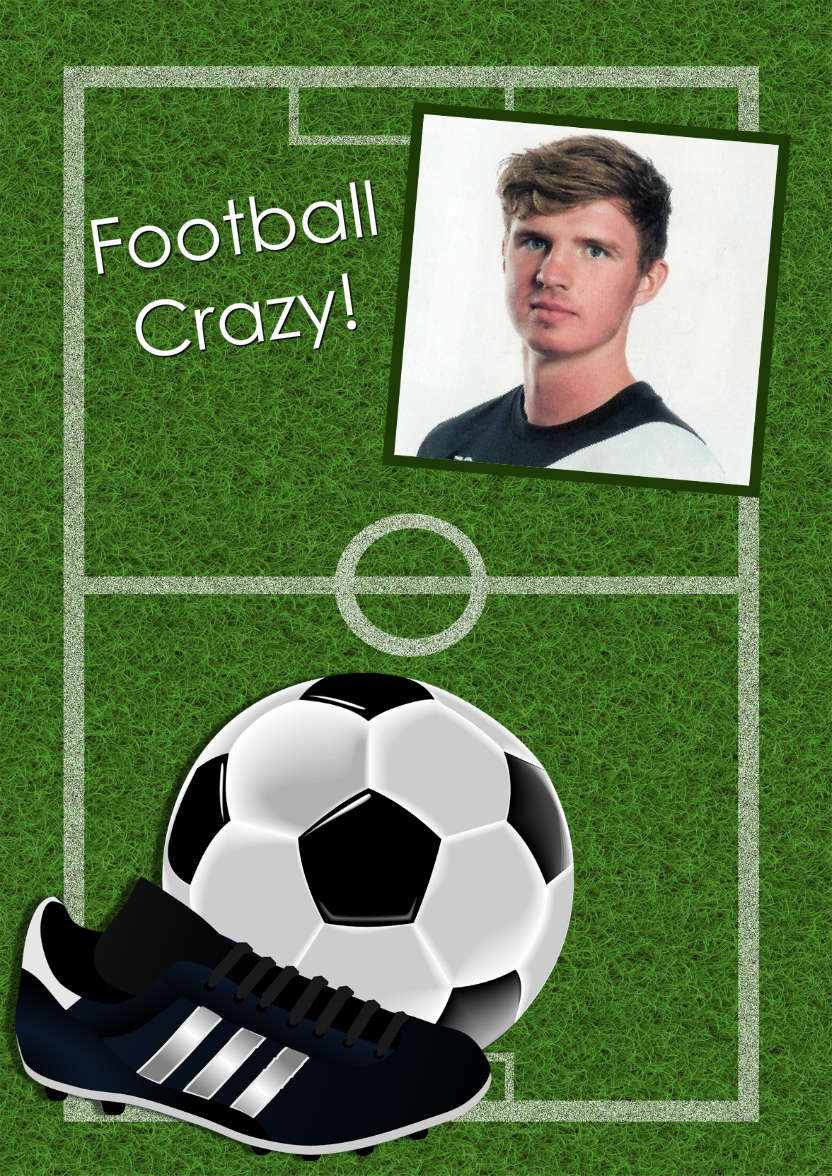 Football Aperture Photo Card - card made with Crafty Bob's Card Creator