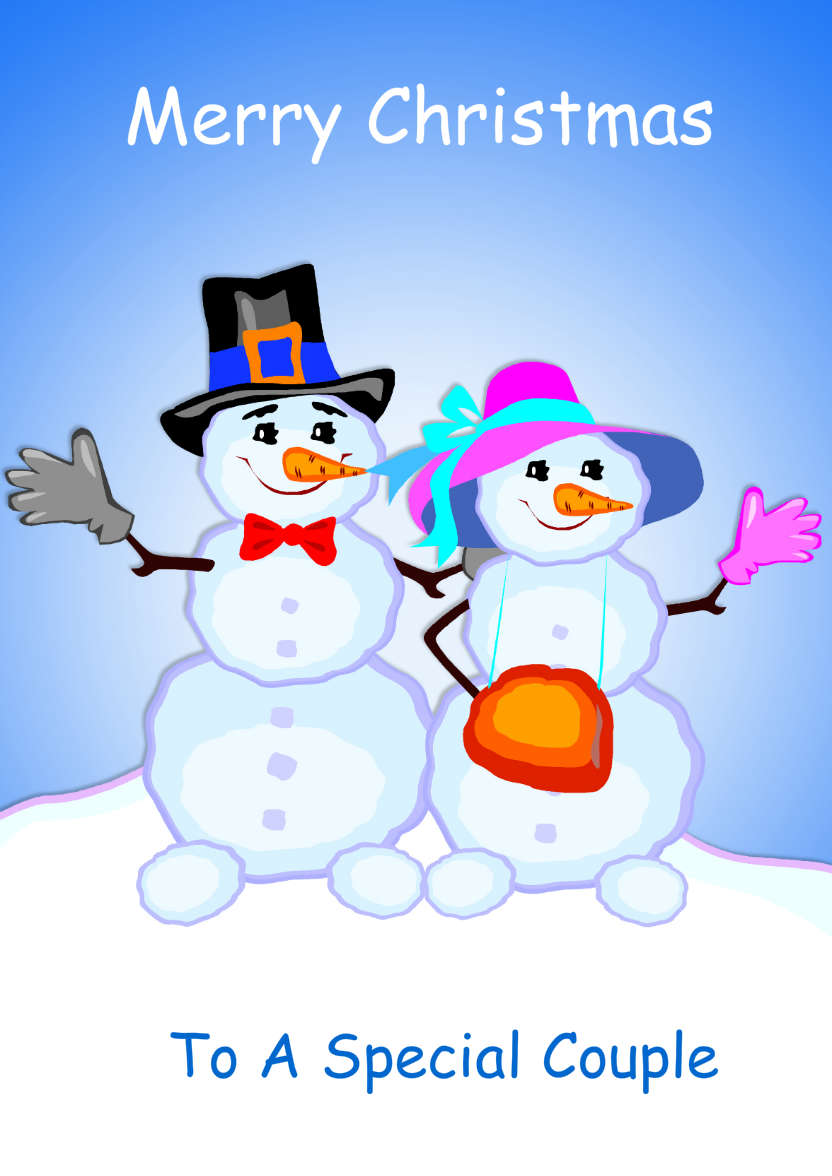 Happy Snow Couple - card made with Crafty Bob's Card Creator