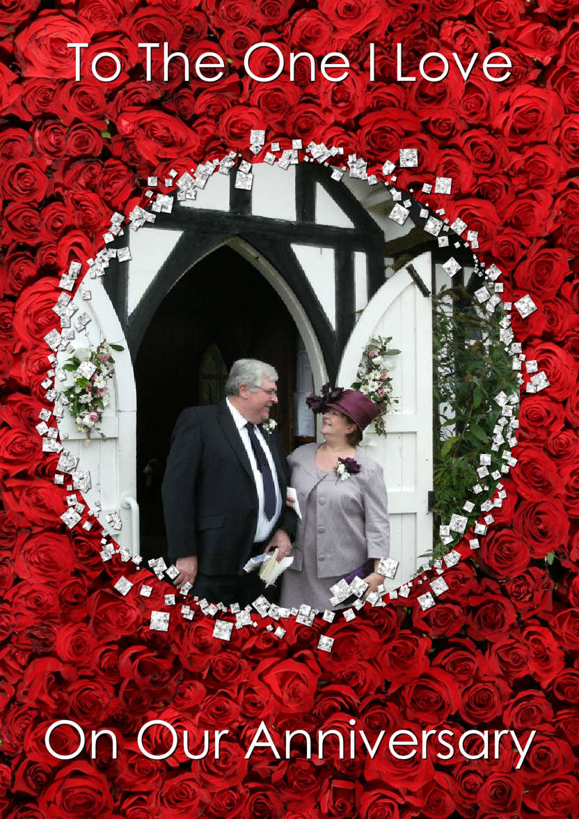 Roses and Diamonds Aperture Card - card made with Crafty Bob's Card Creator