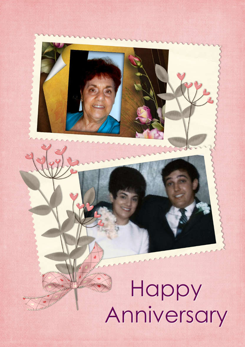 Scrapbook Style Anniversary Card - card made with Crafty Bob's Card Creator