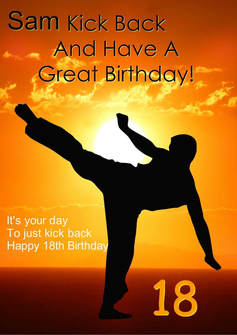Sunset Karate Card - card made with Crafty Bob's Card Creator