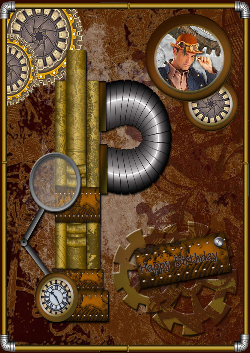 Fabulous Steampunk - card made with Crafty Bob's Card Creator
