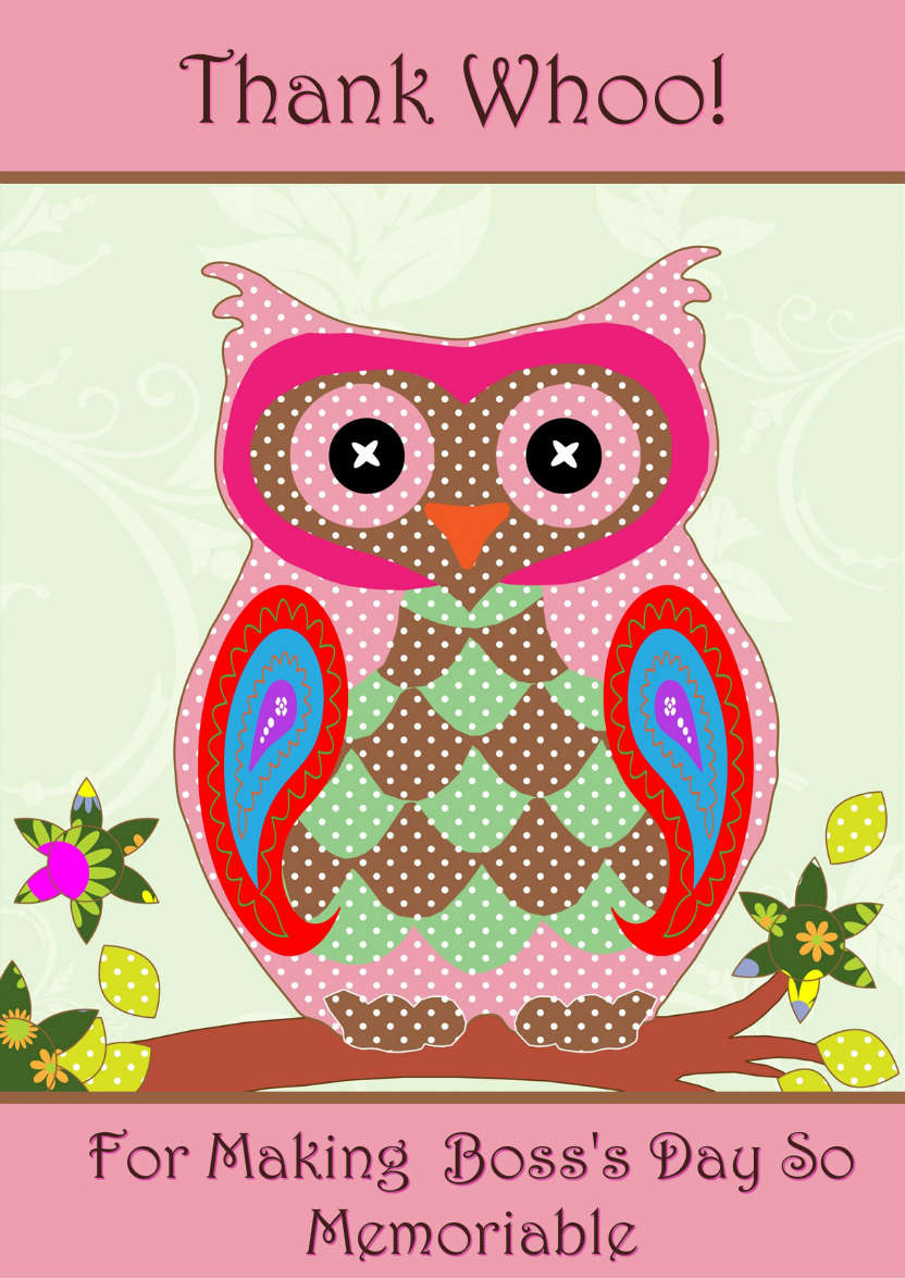 Thank Whoo Owl Card Front - card made with Crafty Bob's Card Creator