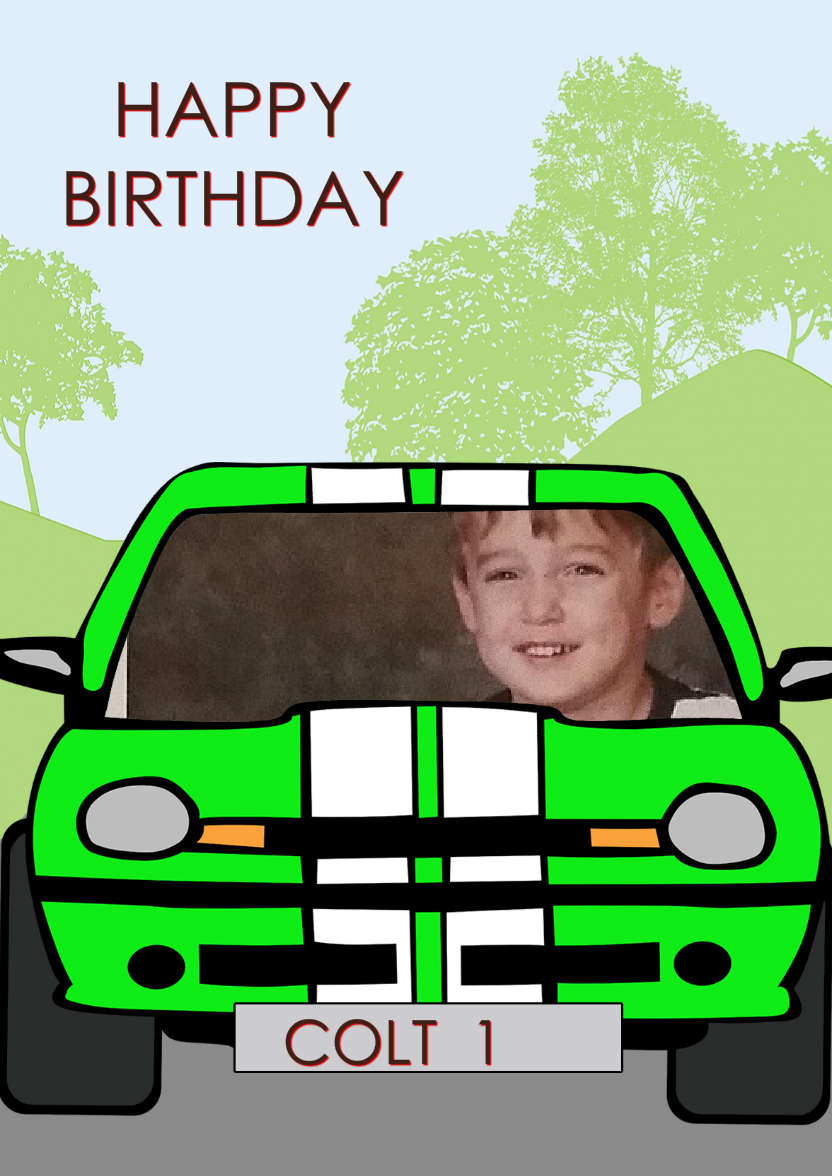 Boy Racer - card made with Crafty Bob's Card Creator