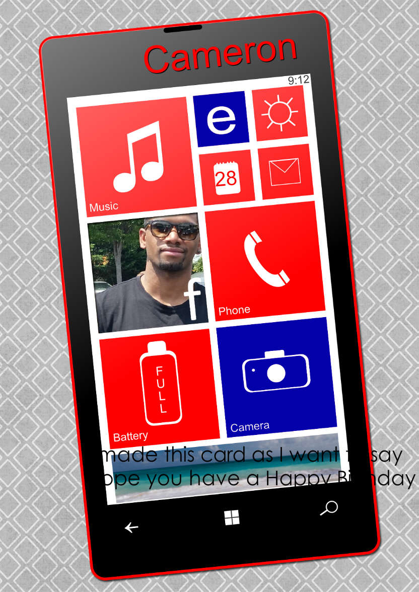 Smart Phone Card Male - card made with Crafty Bob's Card Creator