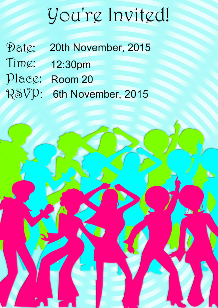 It's Party Time Invitation - card made with Crafty Bob's Card Creator