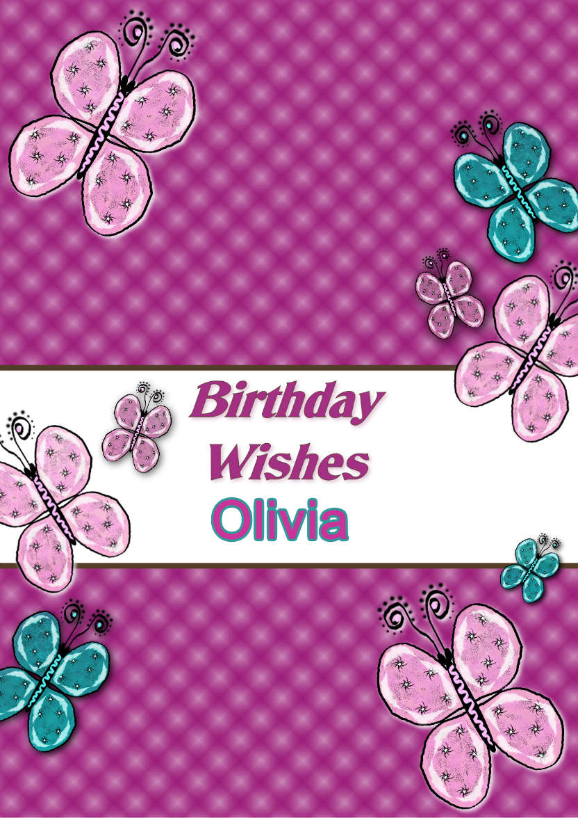 Beautiful Butterflies Birthday Card - card made with Crafty Bob's Card Creator